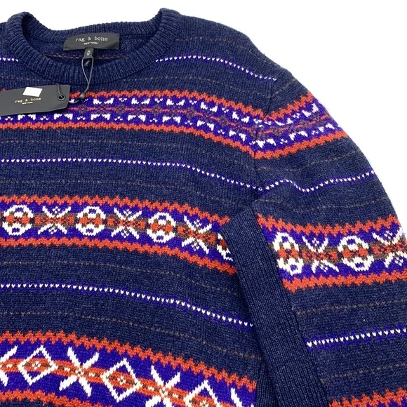 rag & bone Wesley Fair Isle Wool Sweater Size Medium